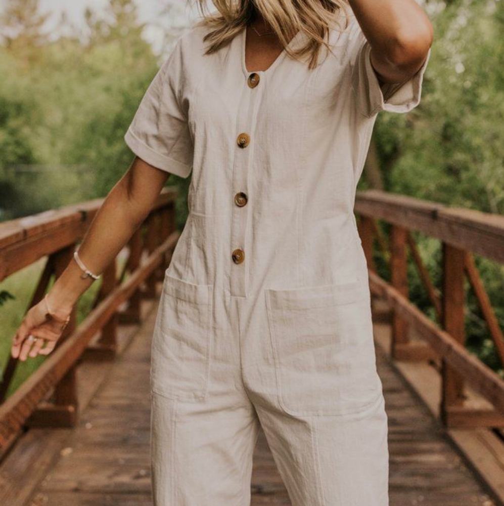 NWT Roolee jumpsuit cream large